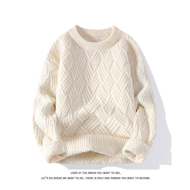 Damen nan grobgestrickter Oversize-Pullover mit Zopfmuster und elastischem Rippbund EB