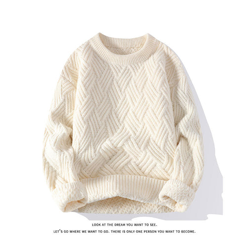 Damen nan grobgestrickter Oversize-Pullover mit Zopfmuster und elastischem Rippbund EB