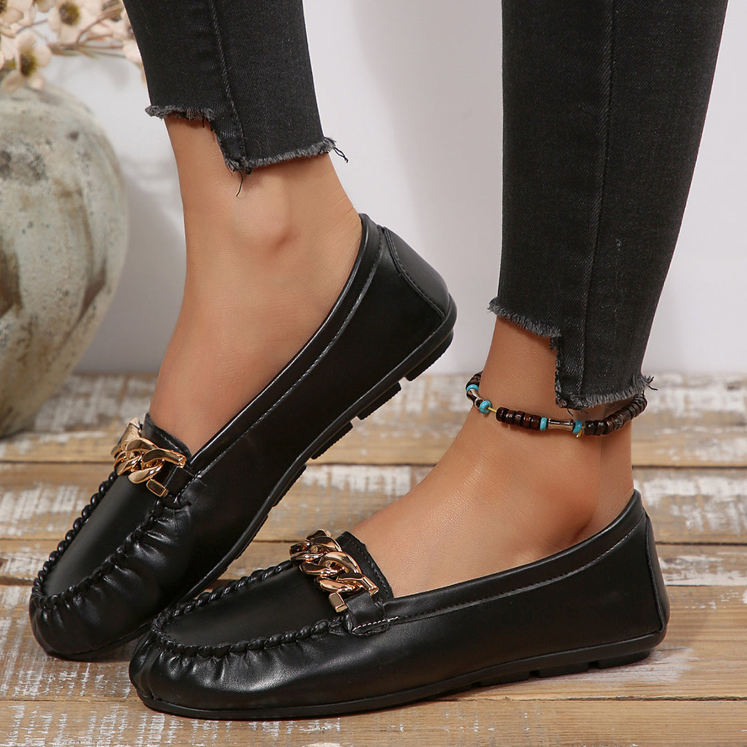 Damen Mokassins mit elegantem Kettenakzent EB