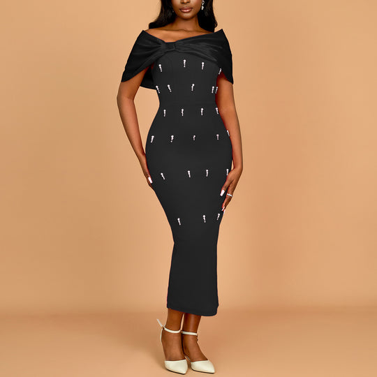 Damen Abendkleid mit schickem Oberteil und funkelnden Applikationen EB