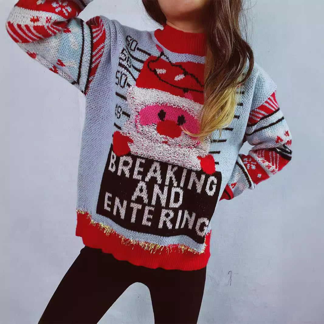 Damen Weihnachts-Pullover mit festlichem Motiv und hochwertigen Materialien EB