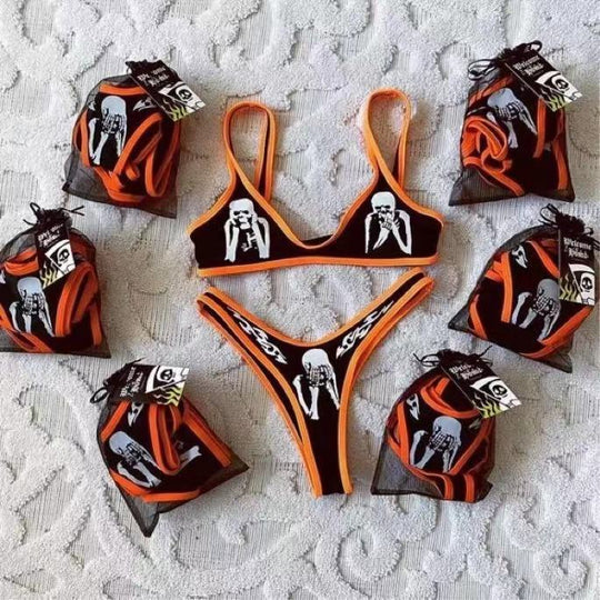 Damen Triangel-Bikini-Set mit aufregendem Grafikdesign EB