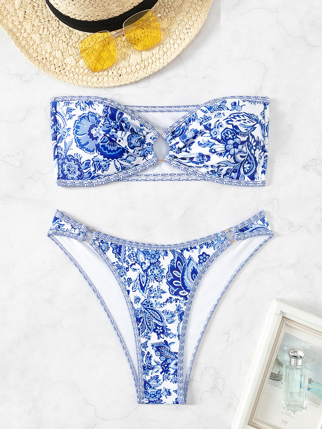 Damen Bandeau Badeanzug Set EB