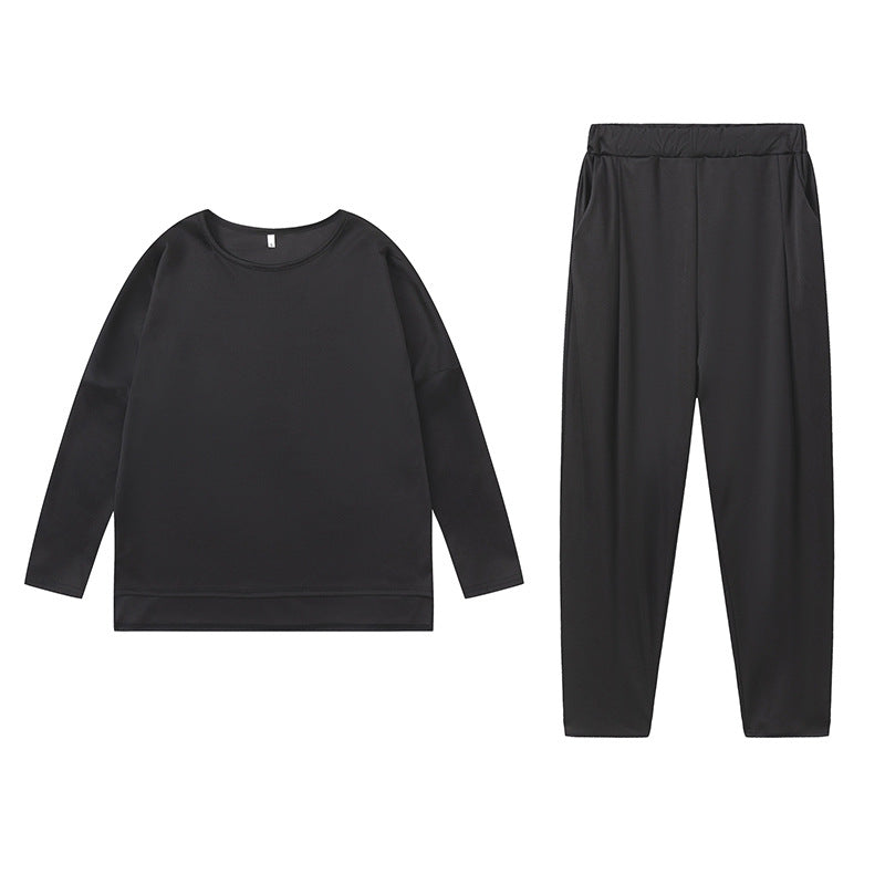 Damen Sportliches Sweat-Outfit mit elastischem Bund und geräumigen Taschen EB