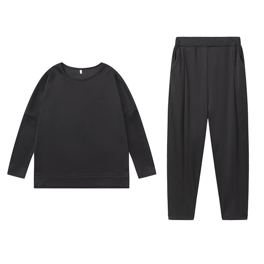 Damen Sportliches Sweat-Outfit mit elastischem Bund und geräumigen Taschen EB