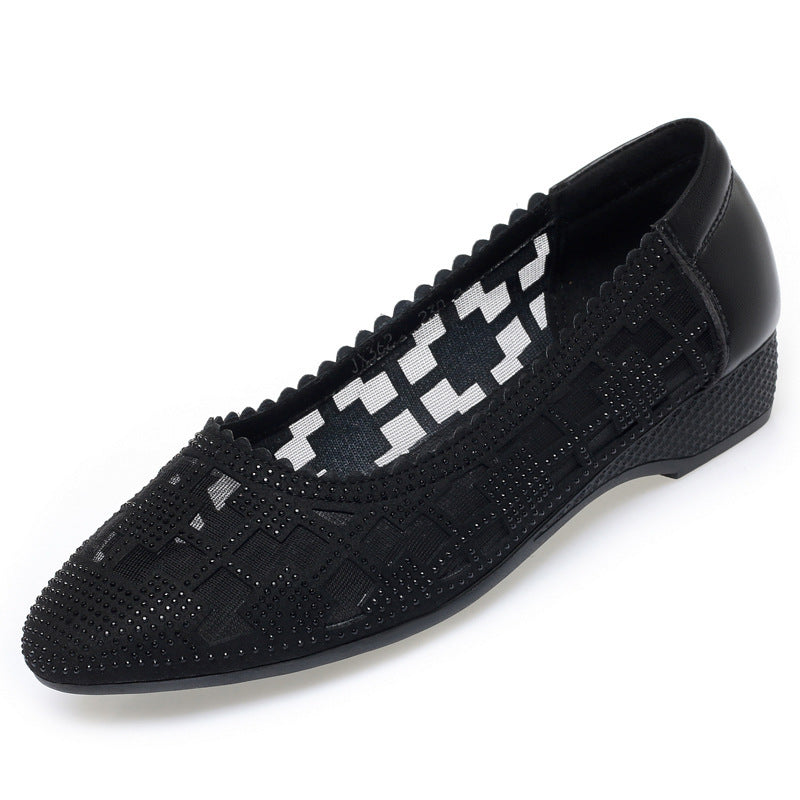 Damen Elegante Ballerinas mit modischem Cut-Out-Design und funkelnden Strassdetails EB