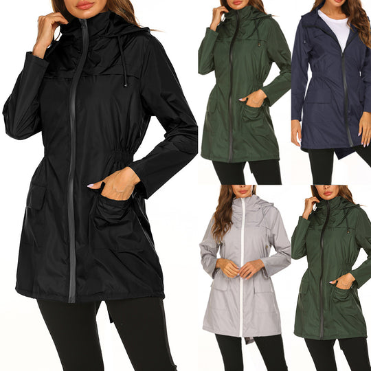 Damen praktische Freizeitjacke mit verstellbarem Bund und großen Taschen EB