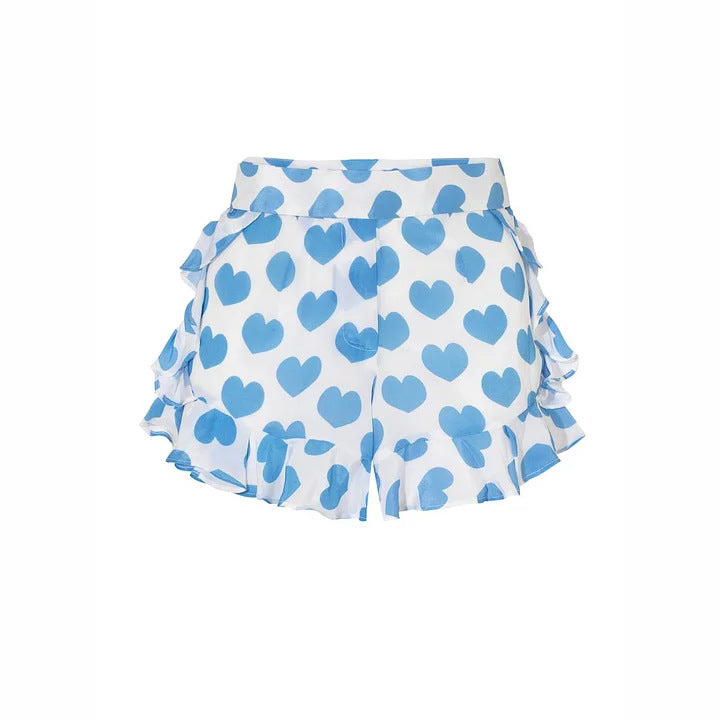 Damen Bikiniset mit Bandeau-Oberteil und Rüschenshorts EB