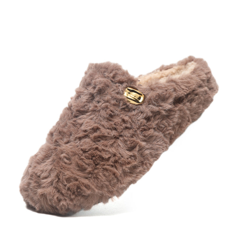 Damen Flauschige Hausschuhe mit modischem Design und warmem Futter EB