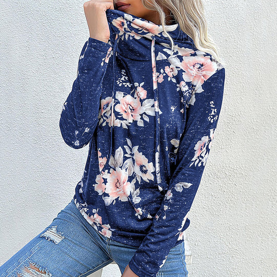 Damen Kapuzenpullover mit floralem Design und modernem Schnitt EB