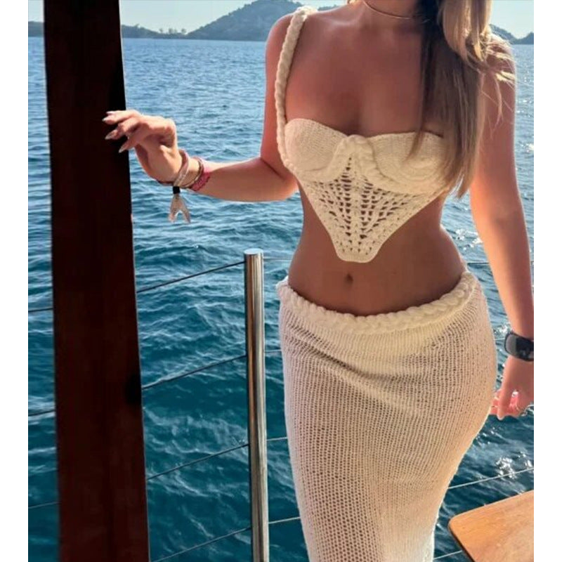 Damen Häkel-Bikini-Set mit verstellbaren Trägern und elastischem Bund EB
