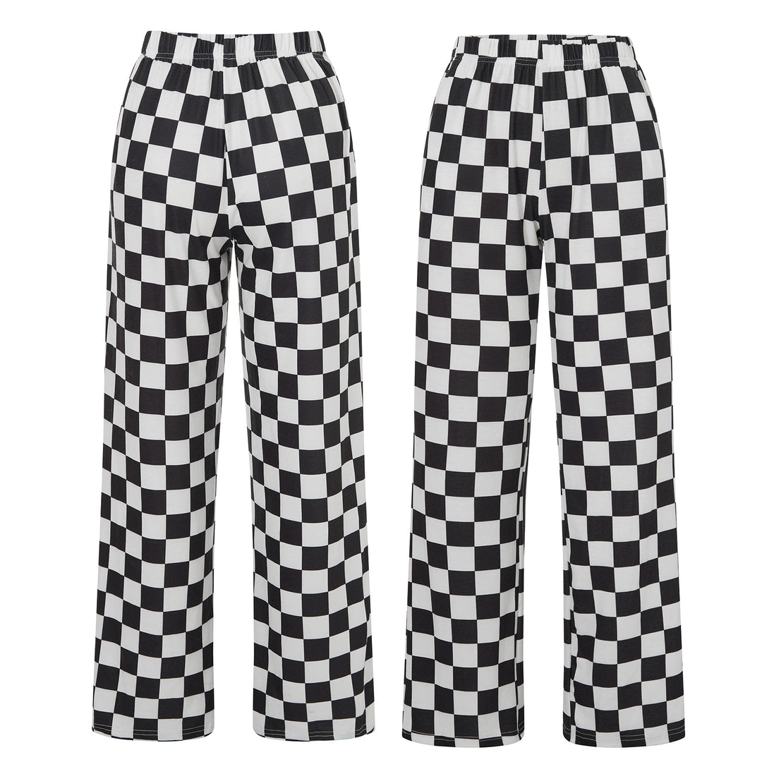 Damen Karierte Palazzohose EB