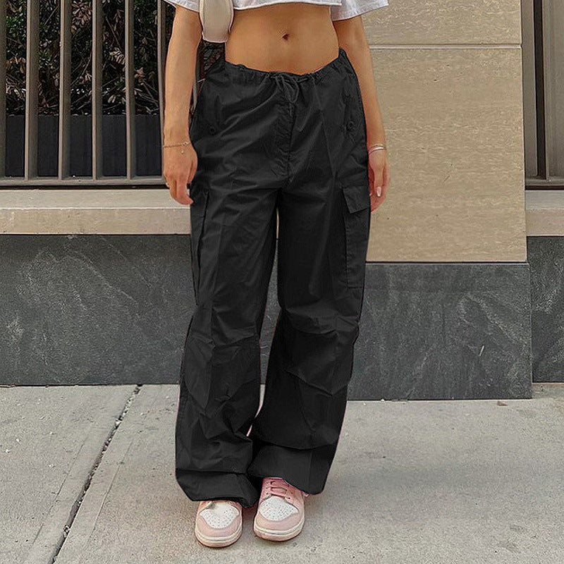 Damen Bequeme Cargo-Hose mit elastischem Bund und praktischen Taschen EB