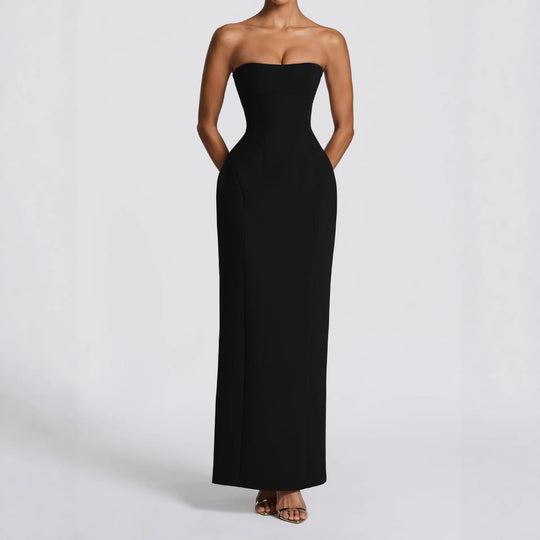 Damen Elegantes Cocktailkleid mit schulterfreiem Schnitt EB