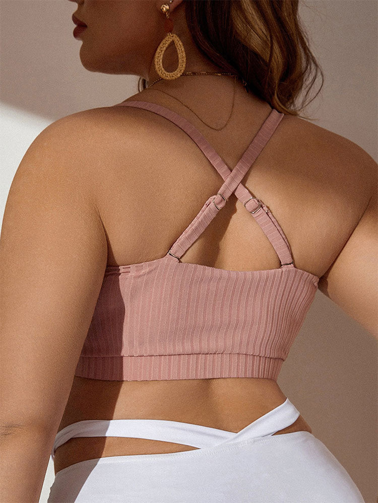 Damen Bandeau-Bikinioberteil mit Rüschendetails und verstellbaren Trägern EB