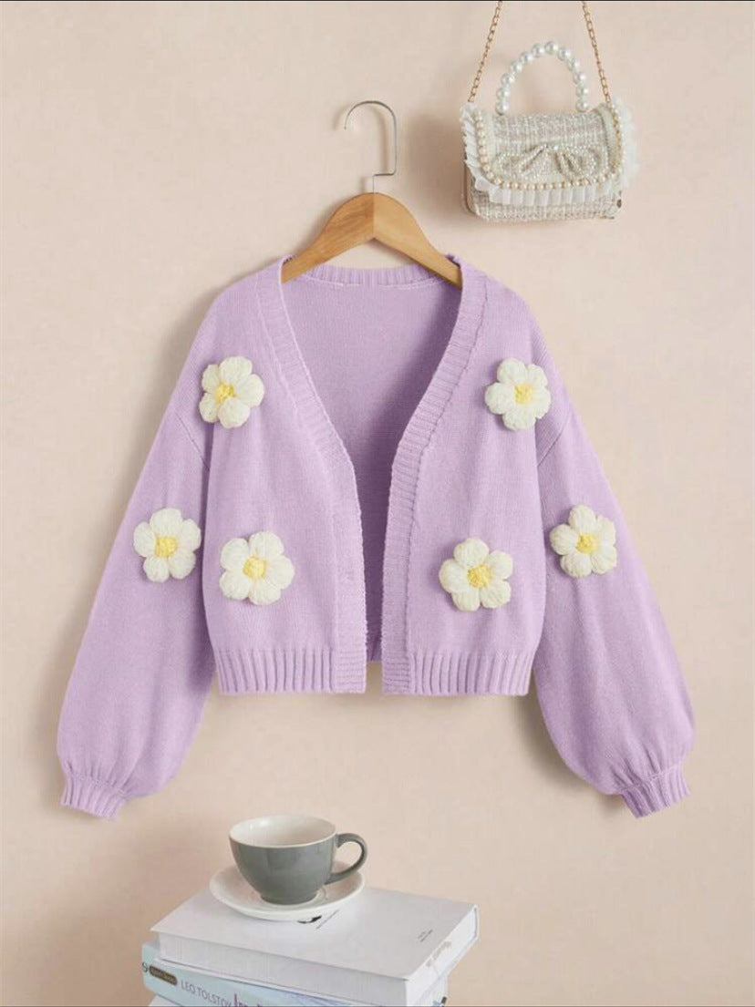 Damen Kurzjacke mit verspielten Blumenapplikationen EB