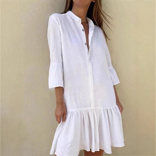 Damen Hemdkleid mit Rüschen EB