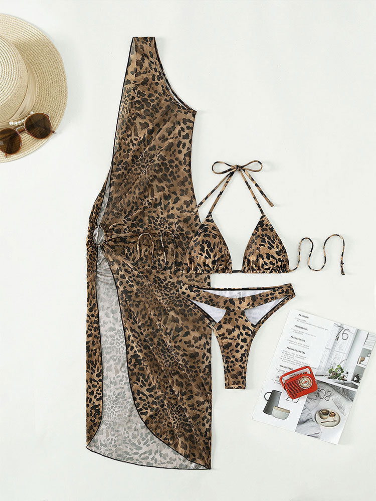 Damen Triangel-Bikini mit transparentem Strandüberwurf EB