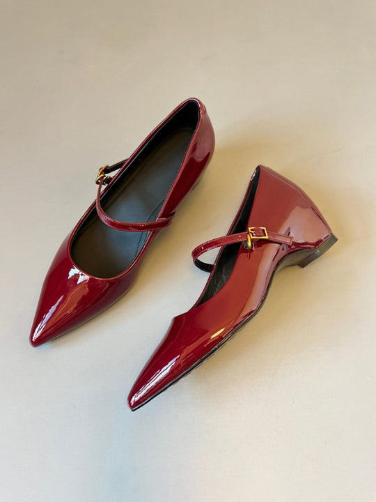 Damen elegante Ballerinas mit dekorativem Riemchen EB