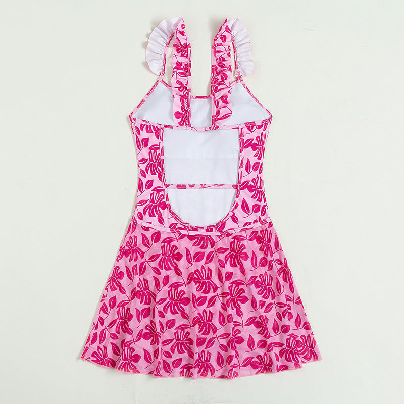 Damen Schwimmdress mit verspielten Rüschendetails EB
