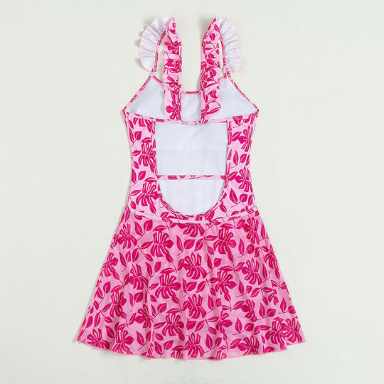 Damen Schwimmdress mit verspielten Rüschendetails EB