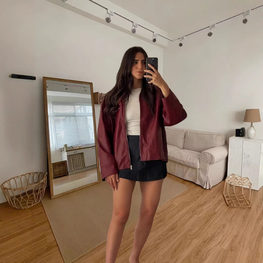 Damen modische lässige jacke mit asymmetrischen Reißverschlüssen EB