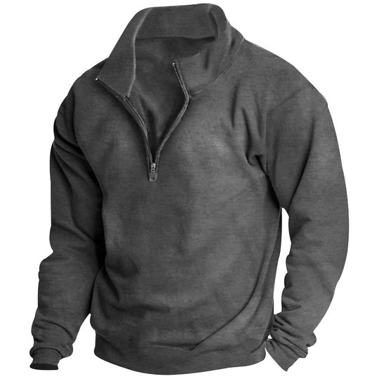 Damen Stehkragen Pullover mit sportlichem Reißverschluss EB
