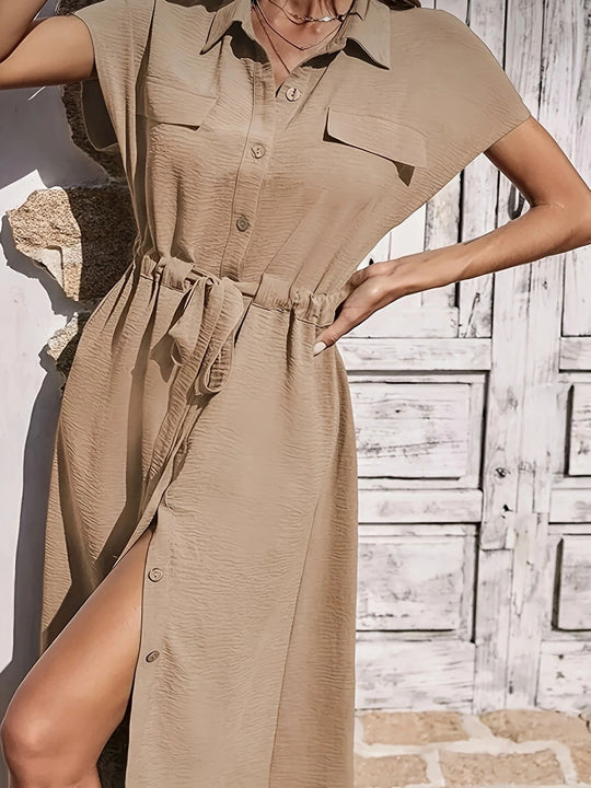 Damen Sommerkleid mit Taillenzug EB