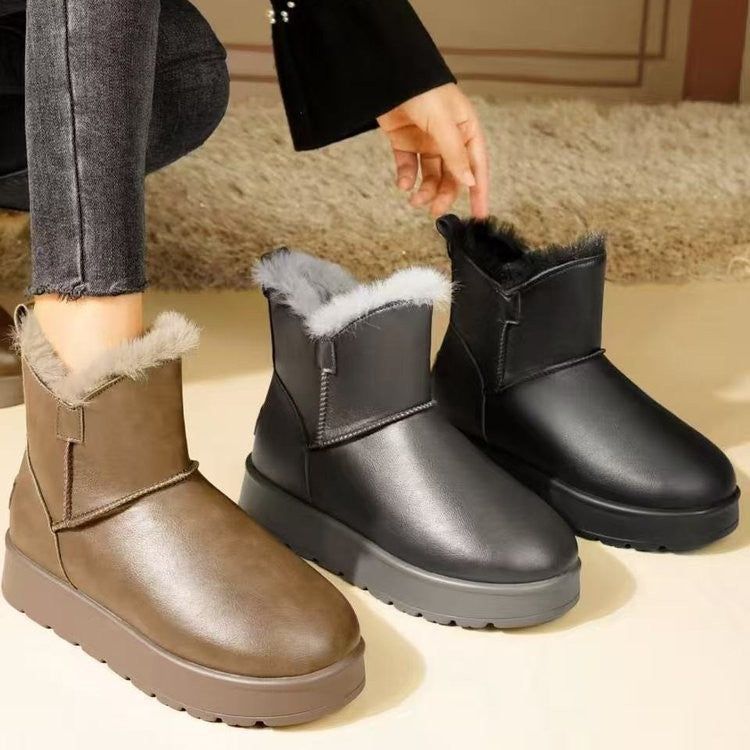 Damen Winterstiefel mit isolierendem Kunstfellkragen und rutschfester Sohle EB