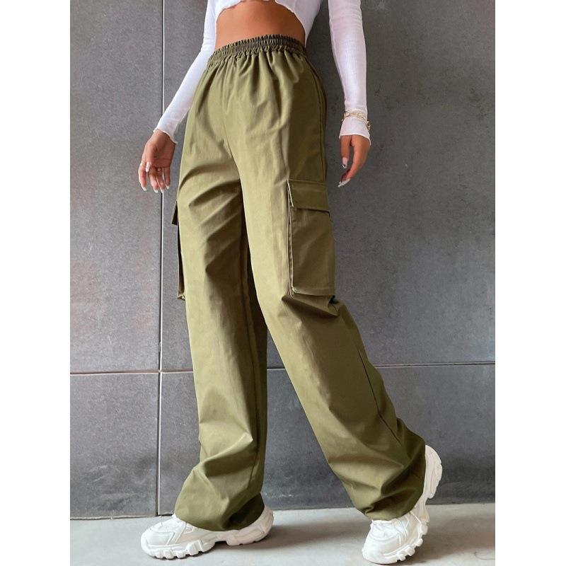 Damen Cargo Hose mit elastischem Bund und praktischen Seitentaschen EB