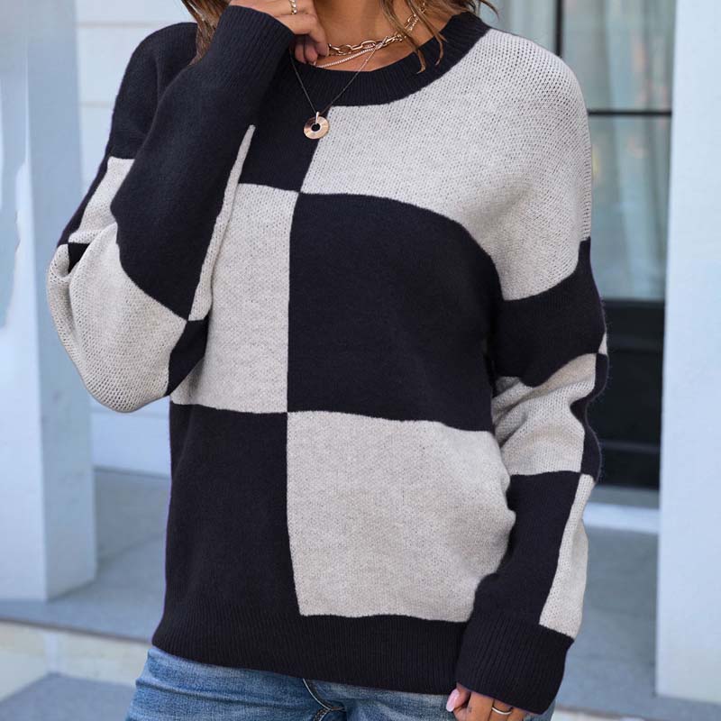 EB | Karierter Strickpullover