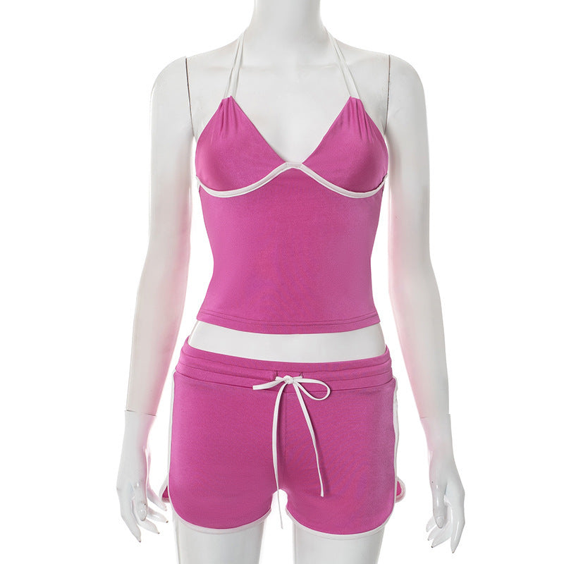Damen Sportliches Bikini-Set mit gefüttertem und trägerlosen Top EB