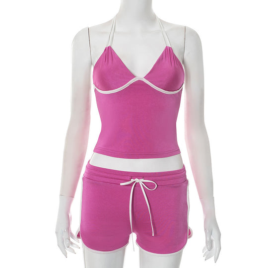 Damen Sportliches Bikini-Set mit gefüttertem und trägerlosen Top EB
