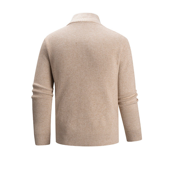 Herren Rollkragenpullover mit modernem Reißverschluss EB