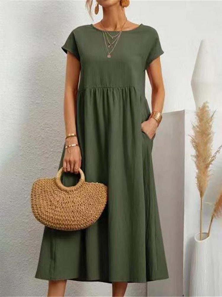 Damen Maxikleid aus leichtem, luftdurchlässigem Stoff EB