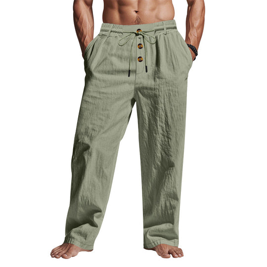 Herren lässige Freizeithose mit verstellbarem Kordelzug und praktischen Seitentaschen EB