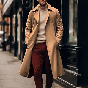 Herren eleganter, minimalistischer Langmantel EB