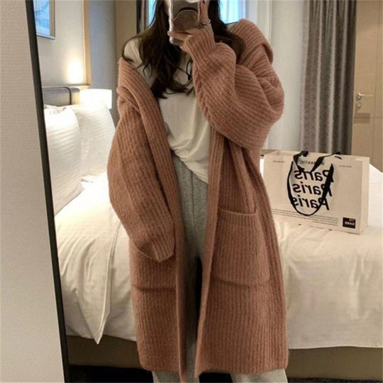 Damen Langstrickjacke mit eleganter Rippstruktur und praktischen Taschen EB
