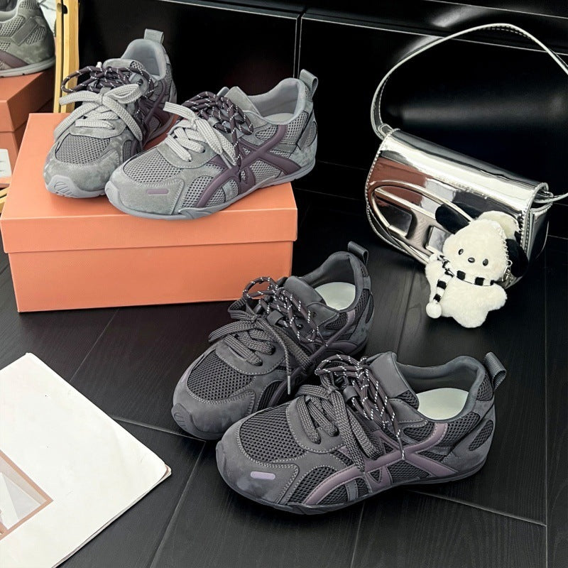 Damen Sportliche Sneaker mit atmungsaktiven Mesh-Einsätzen und stabiler Sohle EB