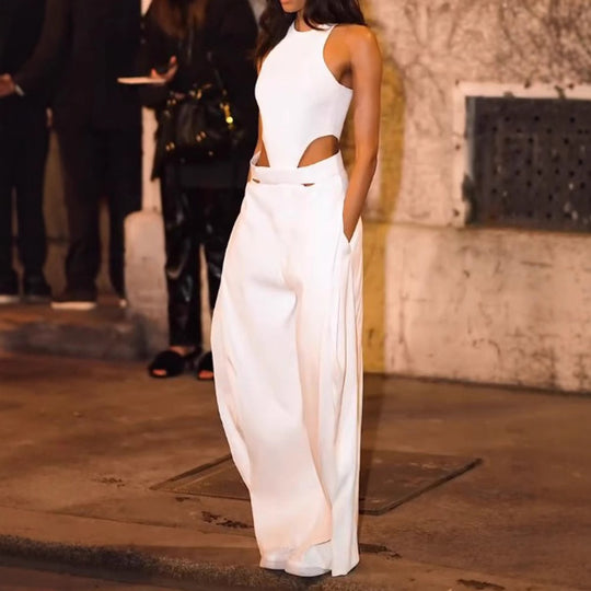 Damen Elegantes Cut-Out Jumpsuit mit Hochbund EB