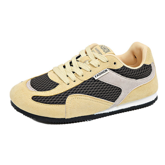 Damen Sportliche Sneaker mit atmungsaktivem Mesh und weichem Velours EB