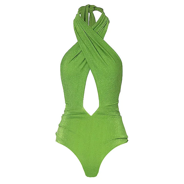 Damen eleganter Cut-Out Einteiler Badeanzug EB