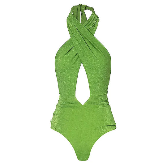 Damen eleganter Cut-Out Einteiler Badeanzug EB