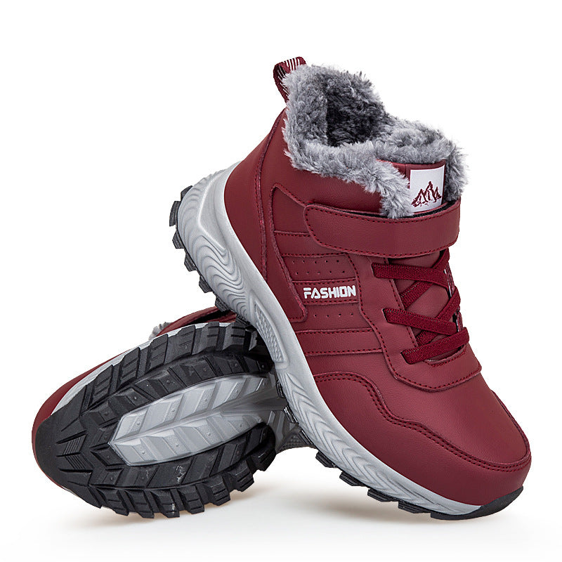 Damen Warmgefütterte Winterstiefel mit rutschfester Sohle und Klettverschluss EB