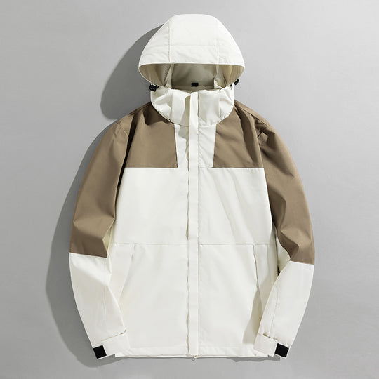 Herren dreilagige Shelljacke mit verschweißten Nähten verstellbarer Kapuze und winddichter Front EB