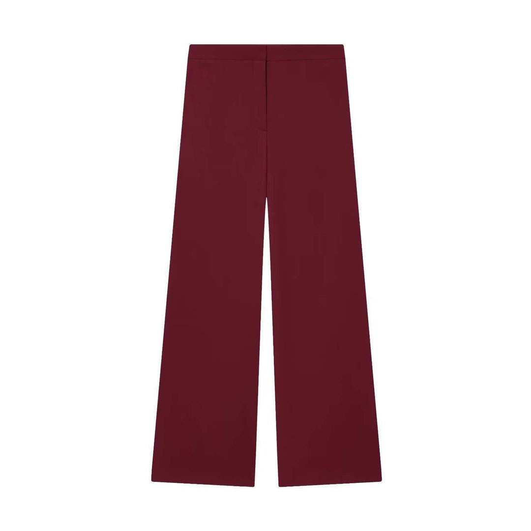 Damen nan elegante High‑Waist Weitbein-Anzughose mit flachem Bund und verdeckter Naht EB