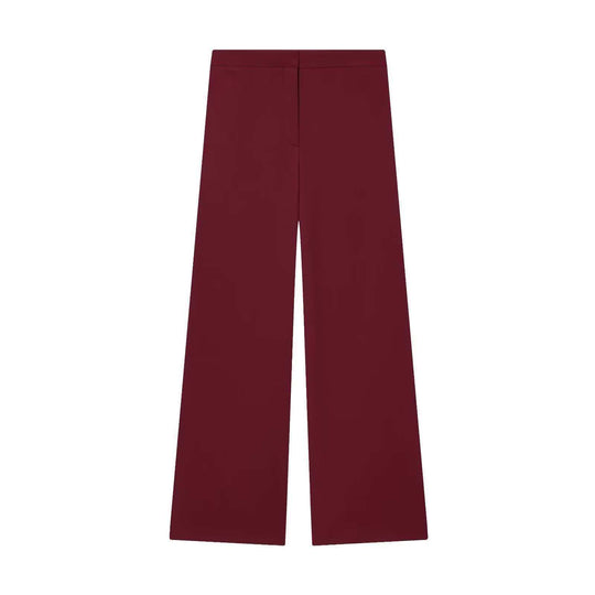 Damen nan elegante High‑Waist Weitbein-Anzughose mit flachem Bund und verdeckter Naht EB