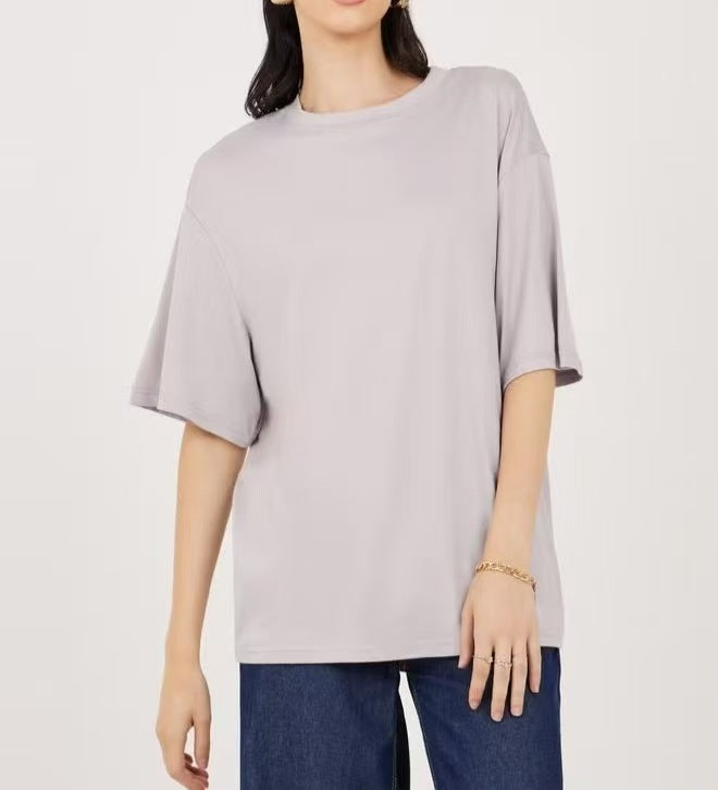 Damen Übergröße Shirt mit lässigem Schnitt und kurzarm EB