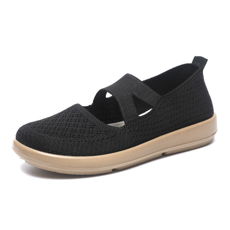Damen leichte und atmungsaktive Ballerinas mit flexiblem Obermaterial EB