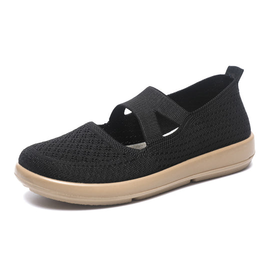 Damen leichte und atmungsaktive Ballerinas mit flexiblem Obermaterial EB